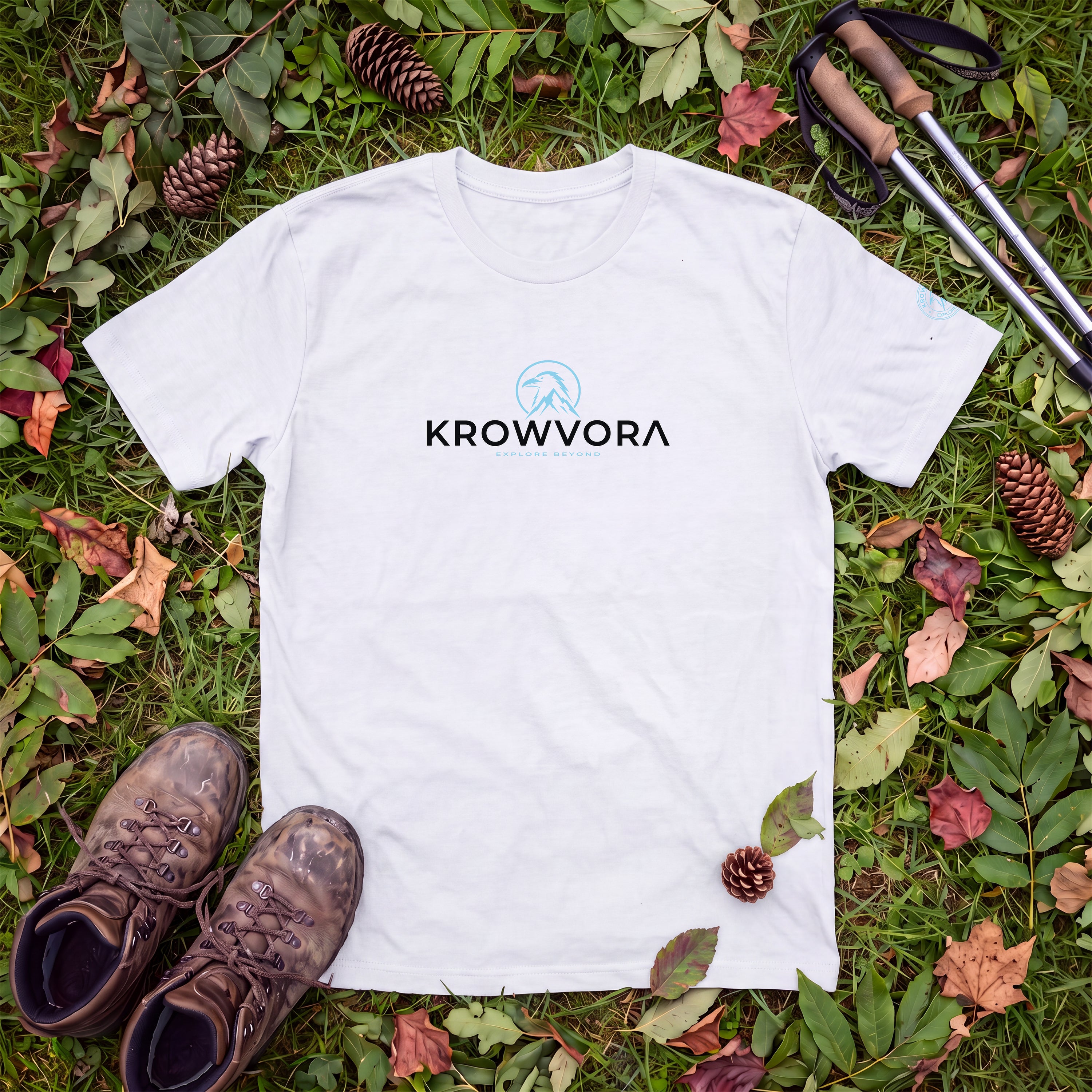 Krowvora Essential Blue-Logo T-Shirt