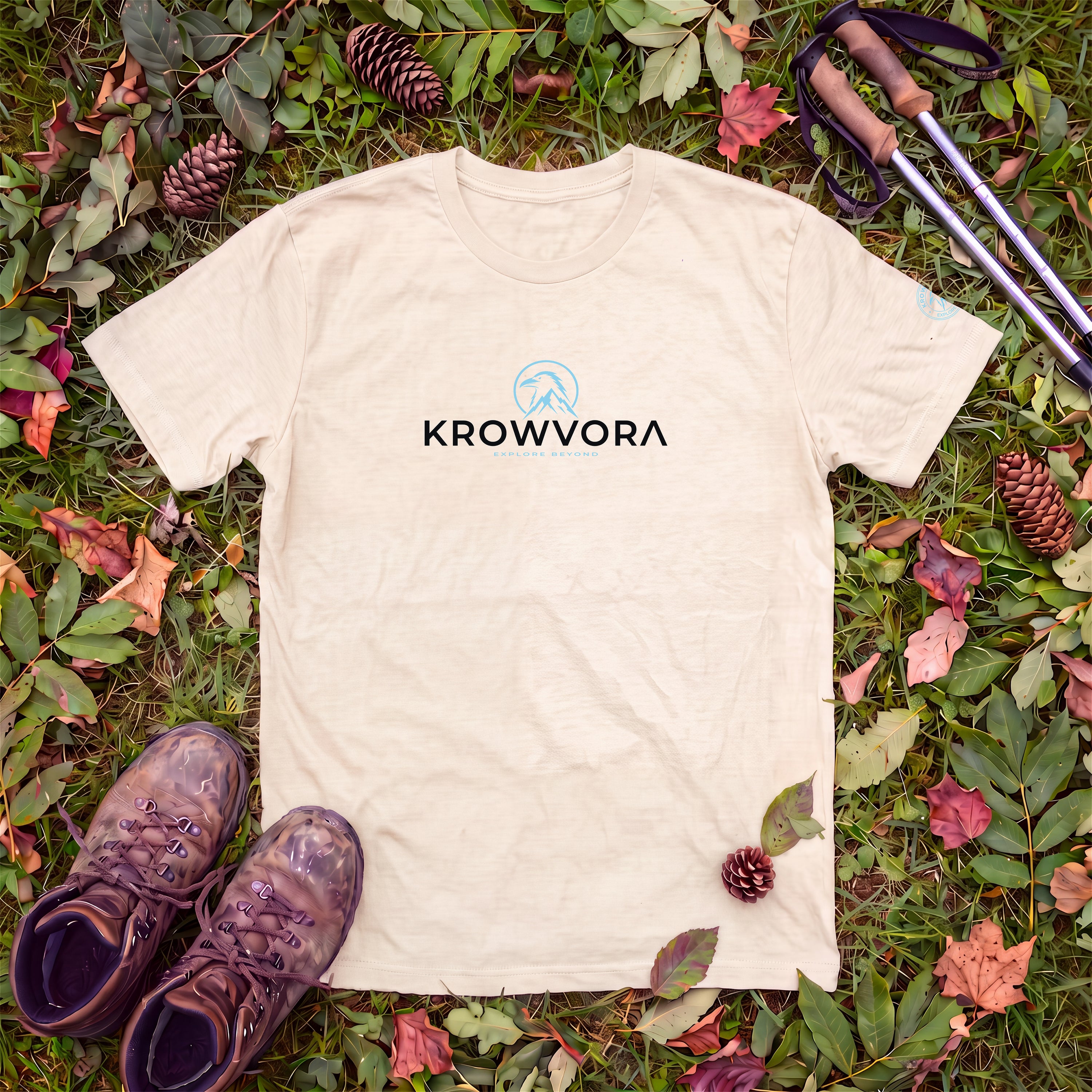Krowvora Essential Blue-Logo T-Shirt