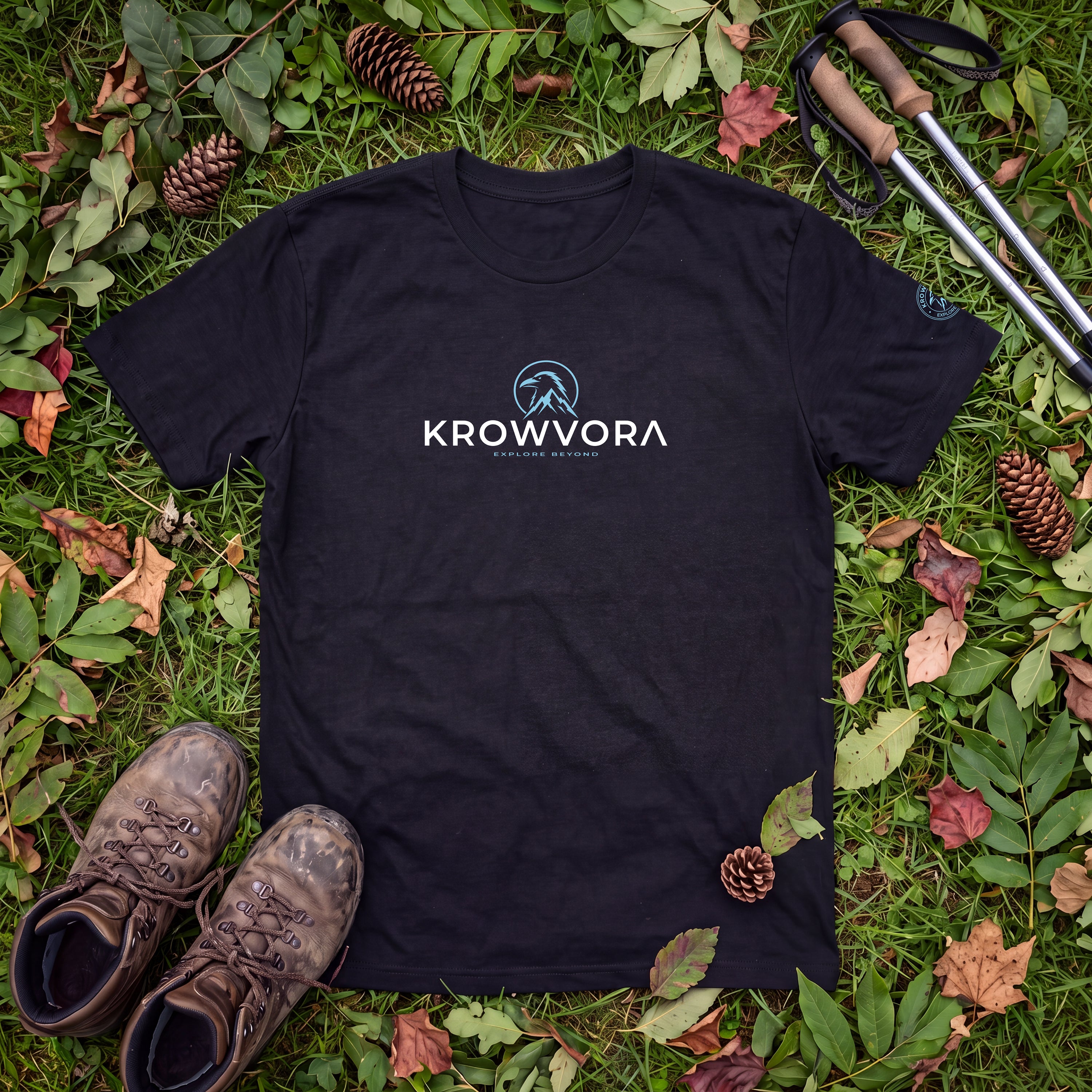 Krowvora Essential Blue-Logo T-Shirt