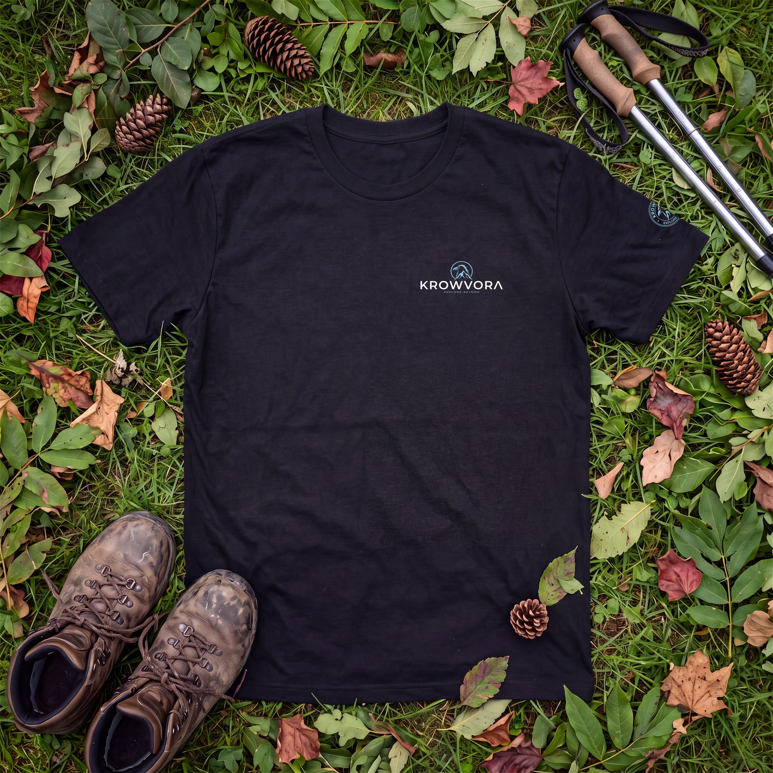 Krowvora Essential Blue-Logo T-Shirt